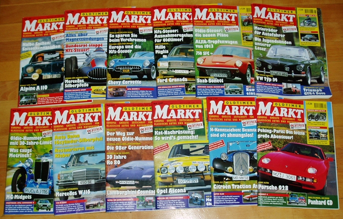 Oldtimer Markt Jahrgang 1997 komplett Hefte 1-12 Zeitschrift Automobile